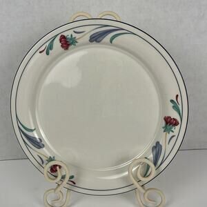 Lenox Chinastone 10.75 Inch Dinner Plate Poppies on Blue Pattern